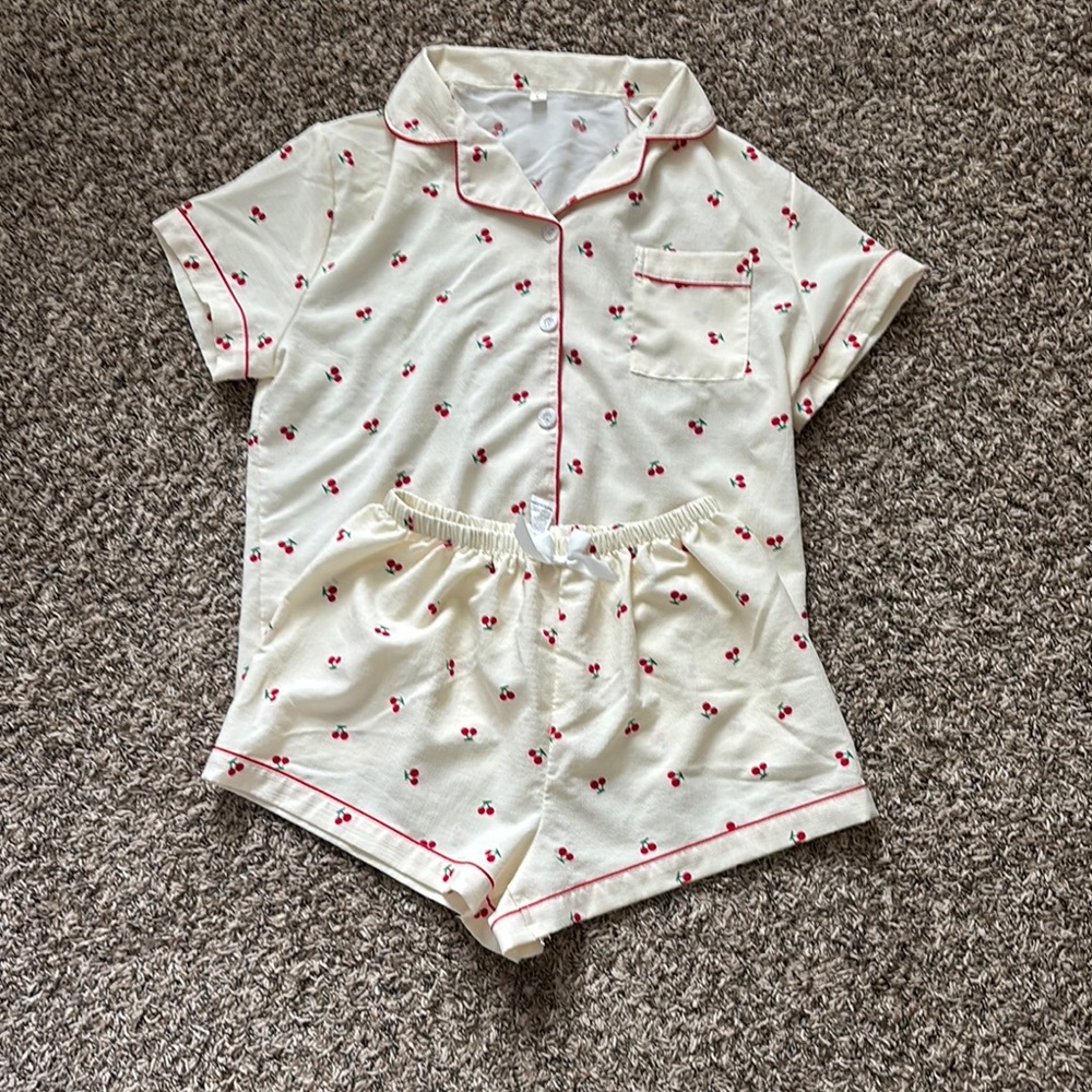 Cherry Print Pajama Set